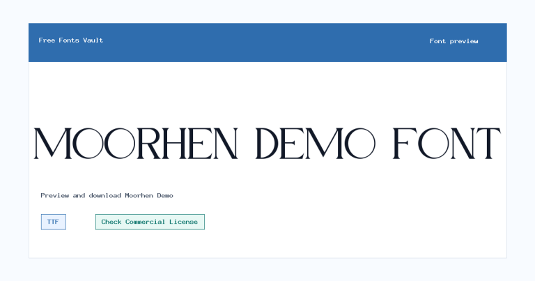 Moorhen Demo font preview