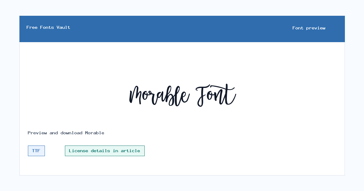 Morable font preview showing the family name