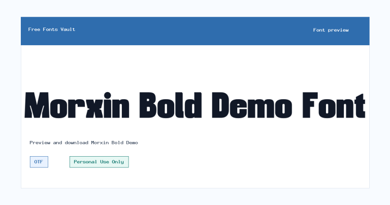 Morxin Bold Demo font preview