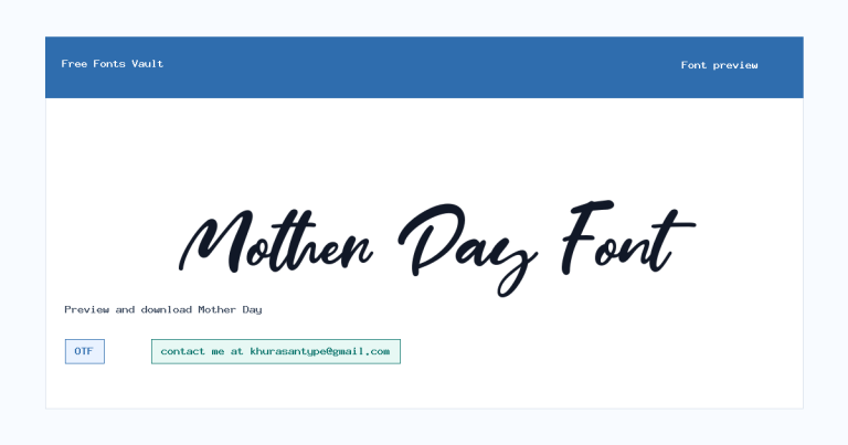 Mother Day font preview