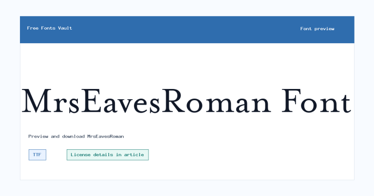 MrsEavesRoman font preview