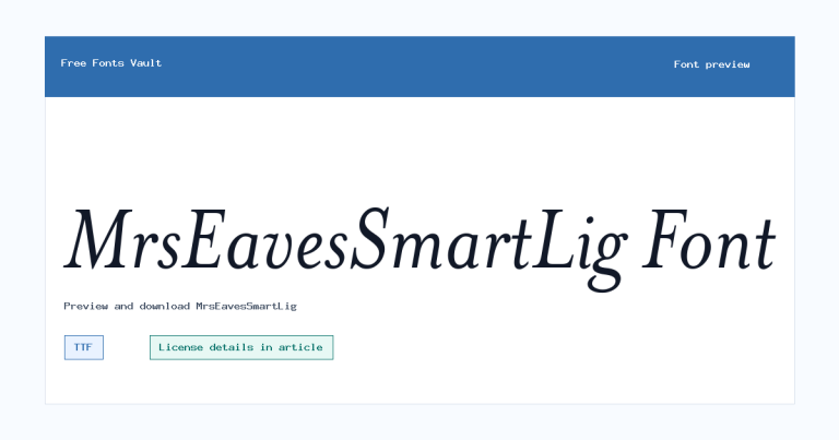 MrsEavesSmartLig font preview