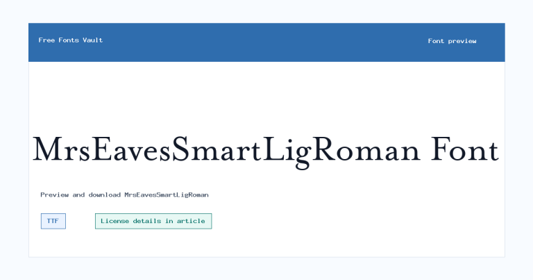 MrsEavesSmartLigRoman font preview