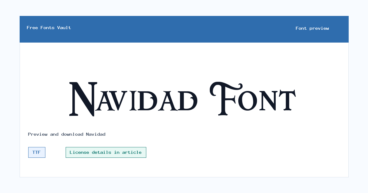 Navidad font preview showing the family name