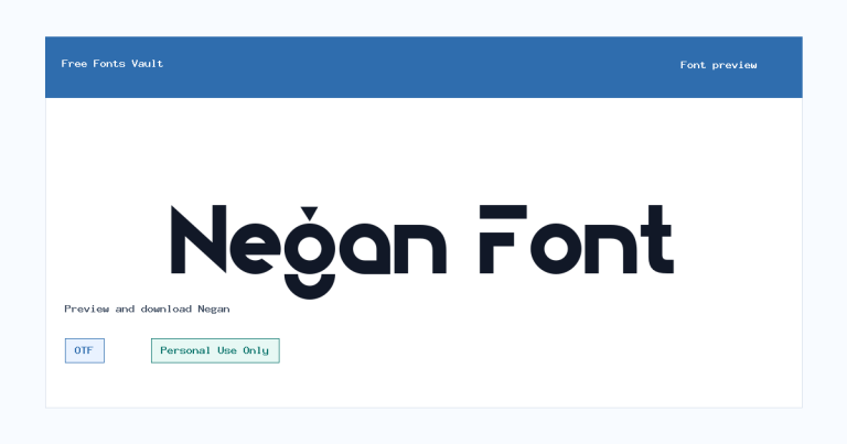 Negan font preview