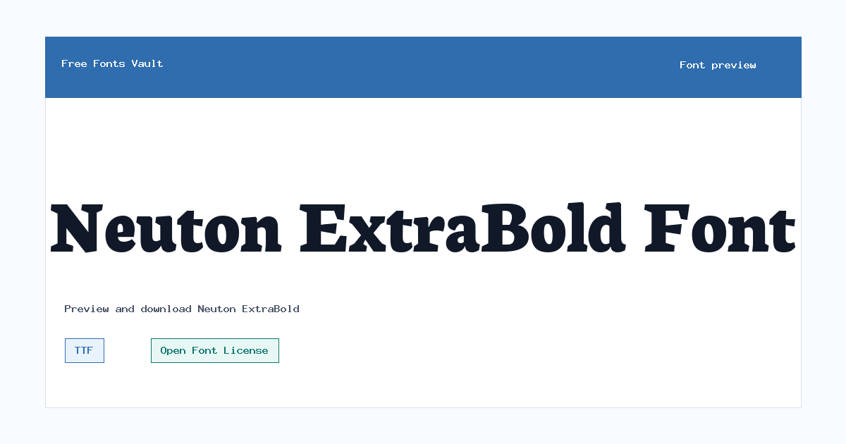 Neuton ExtraBold font preview showing the family name