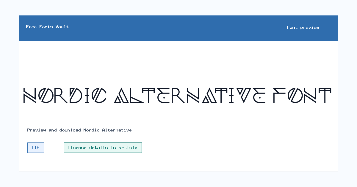 Nordic Alternative font preview showing the family name