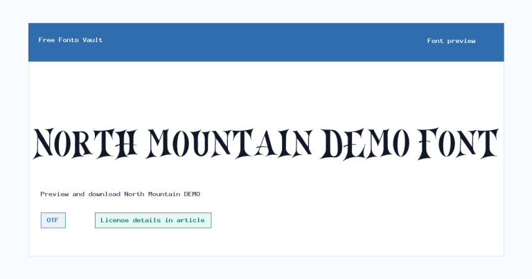 North Mountain DEMO font preview