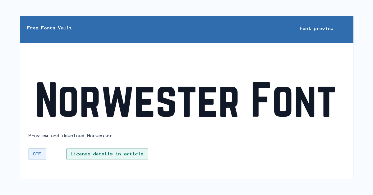 Norwester font preview showing the family name