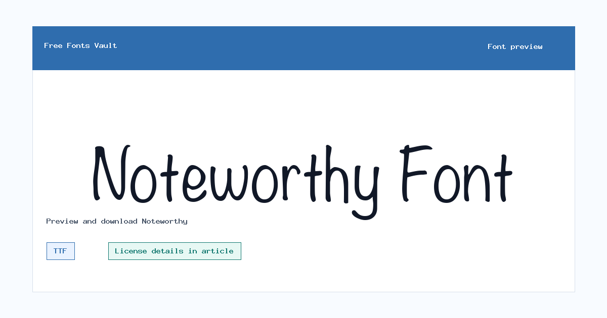 Noteworthy font preview showing the family name