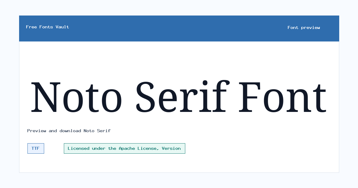 Noto Serif font preview showing the family name