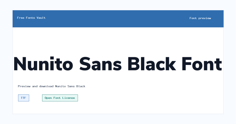 Nunito Sans Black font preview