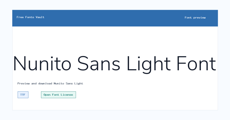 Nunito Sans Light font preview