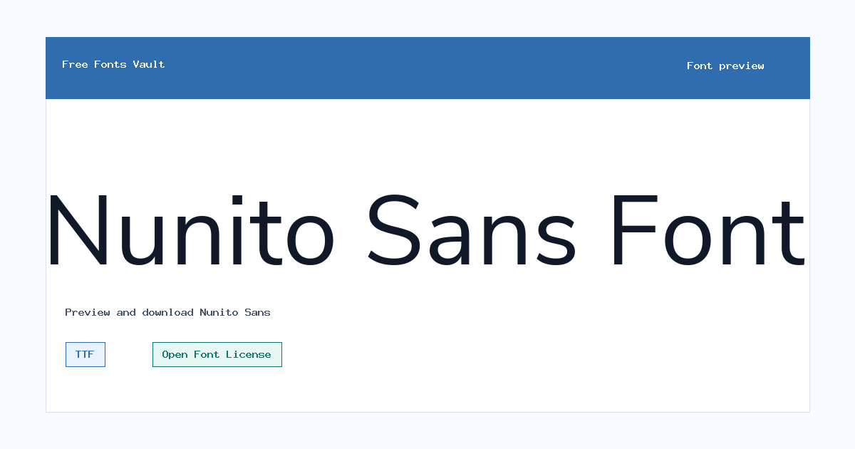 Nunito Sans font preview showing the family name