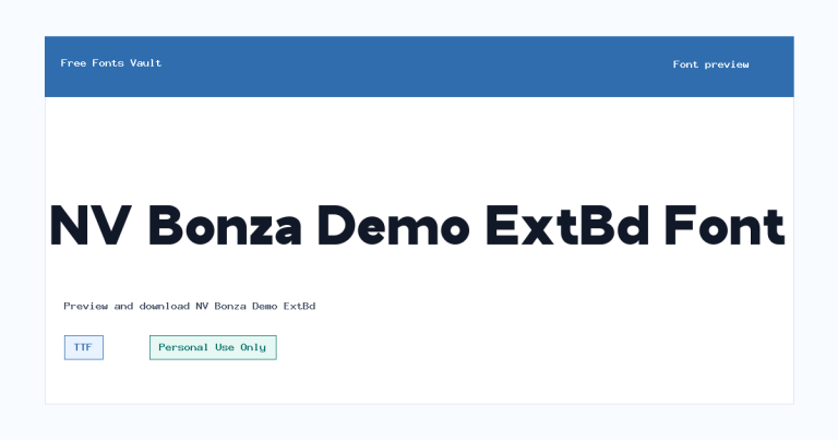 NV Bonza Demo ExtBd font preview