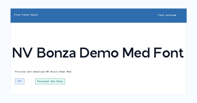 NV Bonza Demo Med font preview