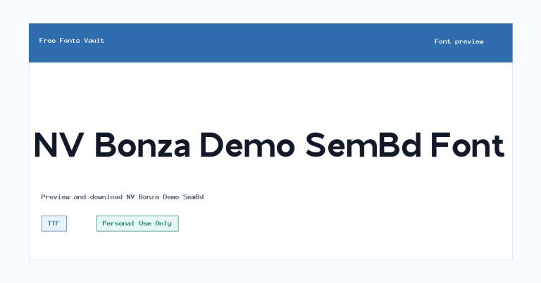 NV Bonza Demo SemBd font preview