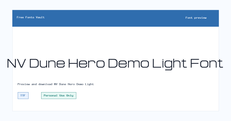 NV Dune Hero Demo Light font preview