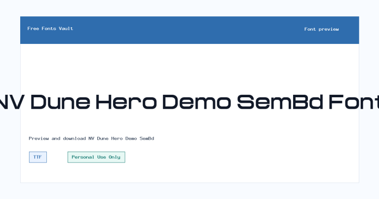NV Dune Hero Demo SemBd font preview