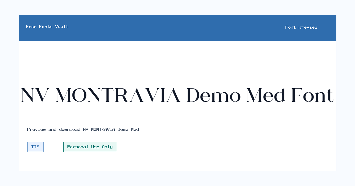 NV MONTRAVIA Demo Med font preview showing the family name