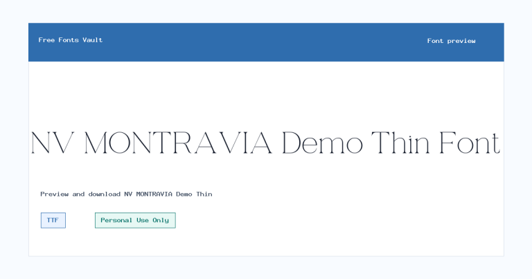 NV MONTRAVIA Demo Thin font preview