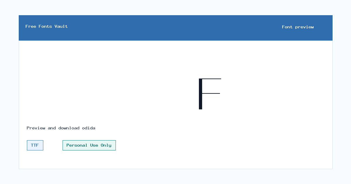 odida font preview showing the family name