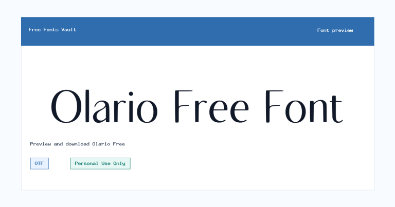 Olario Free font preview