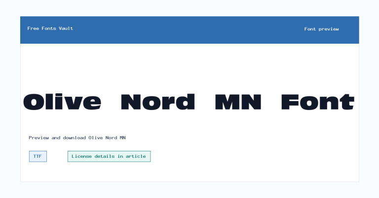 Olive Nord MN font preview