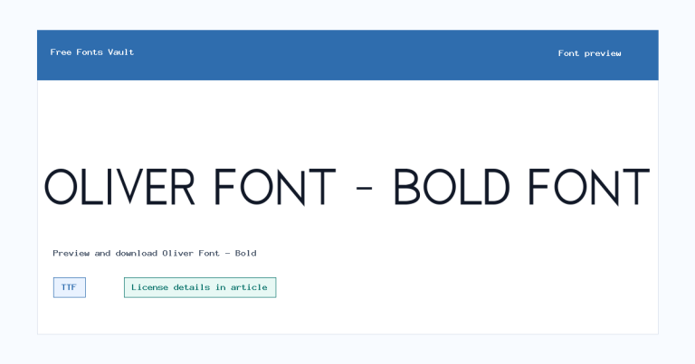 Oliver Font – Bold font preview