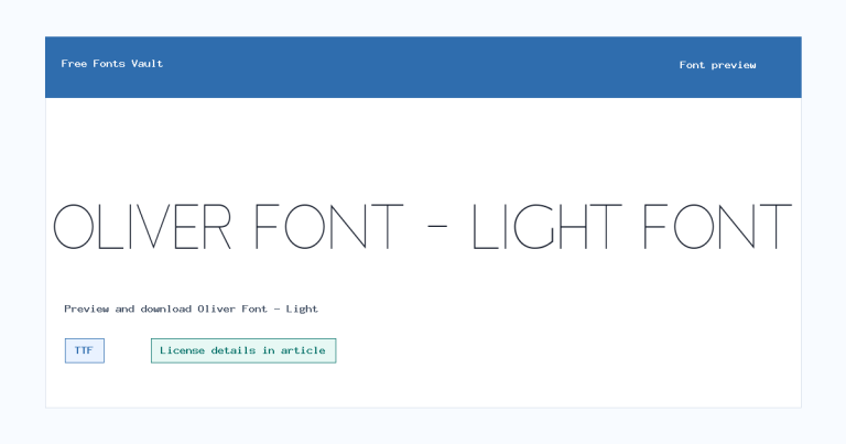 Oliver Font – Light font preview