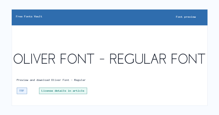 Oliver Font – Regular font preview