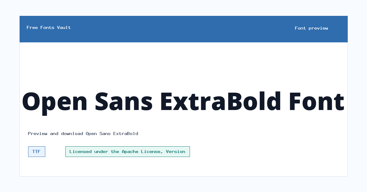 Open Sans ExtraBold font preview showing the family name