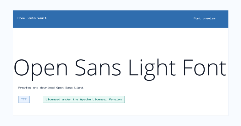 Open Sans Light font preview