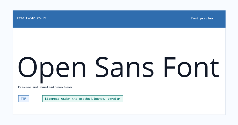 Open Sans font preview