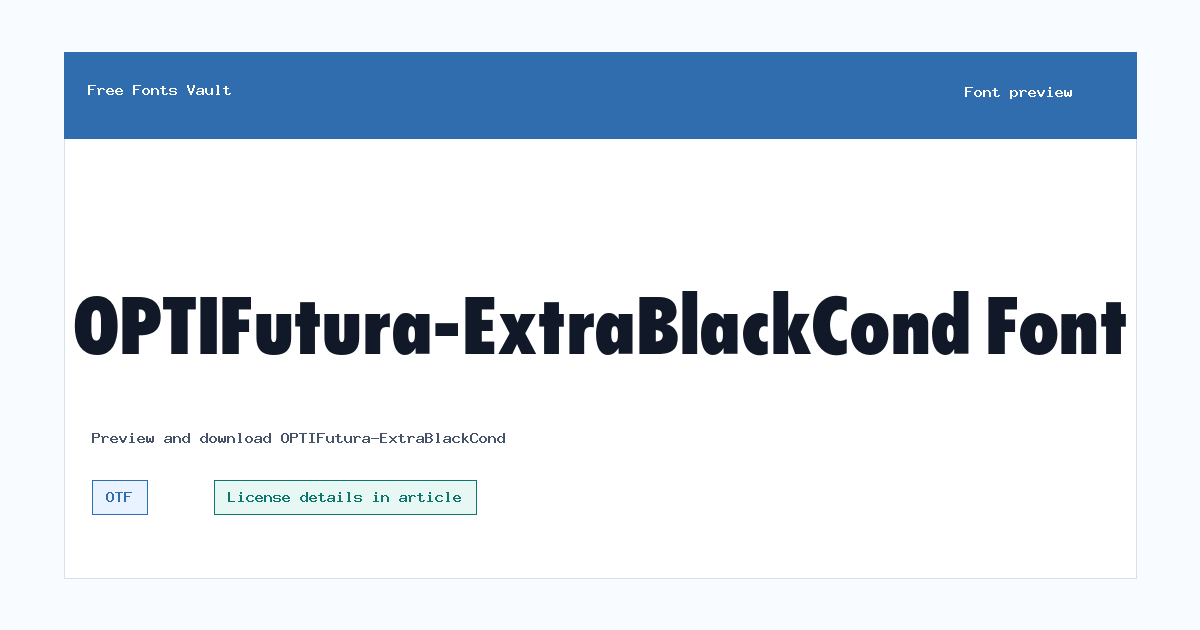 OPTIFutura-ExtraBlackCond font preview showing the family name