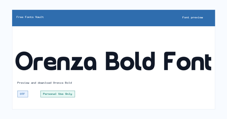Orenza Bold font preview
