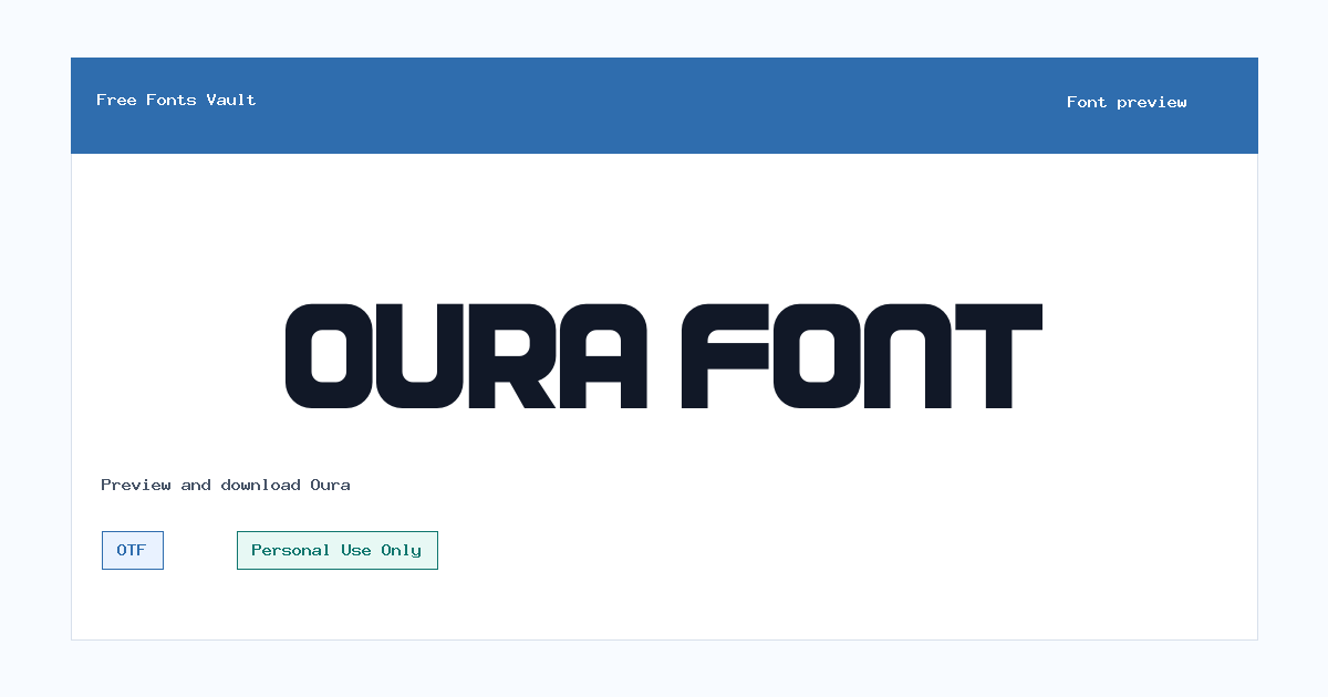 Oura font preview showing the family name