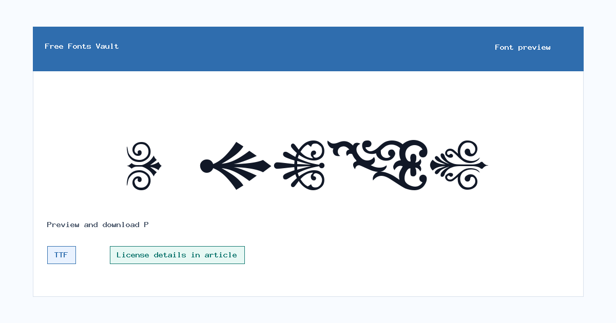 P font preview showing the family name