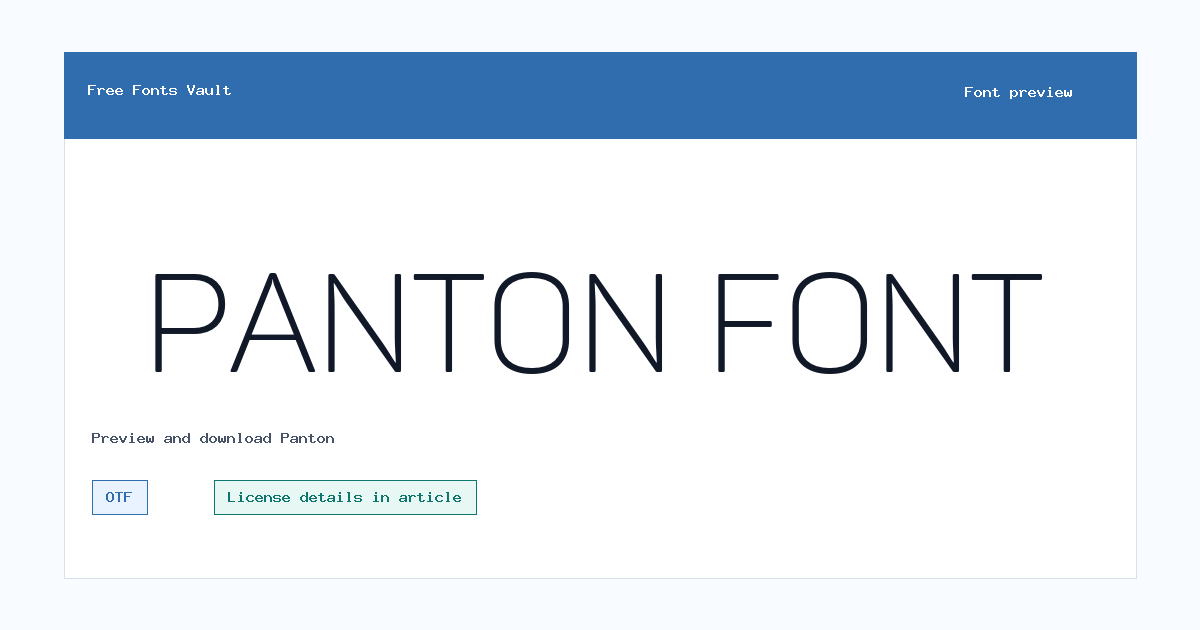 Panton font preview showing the family name