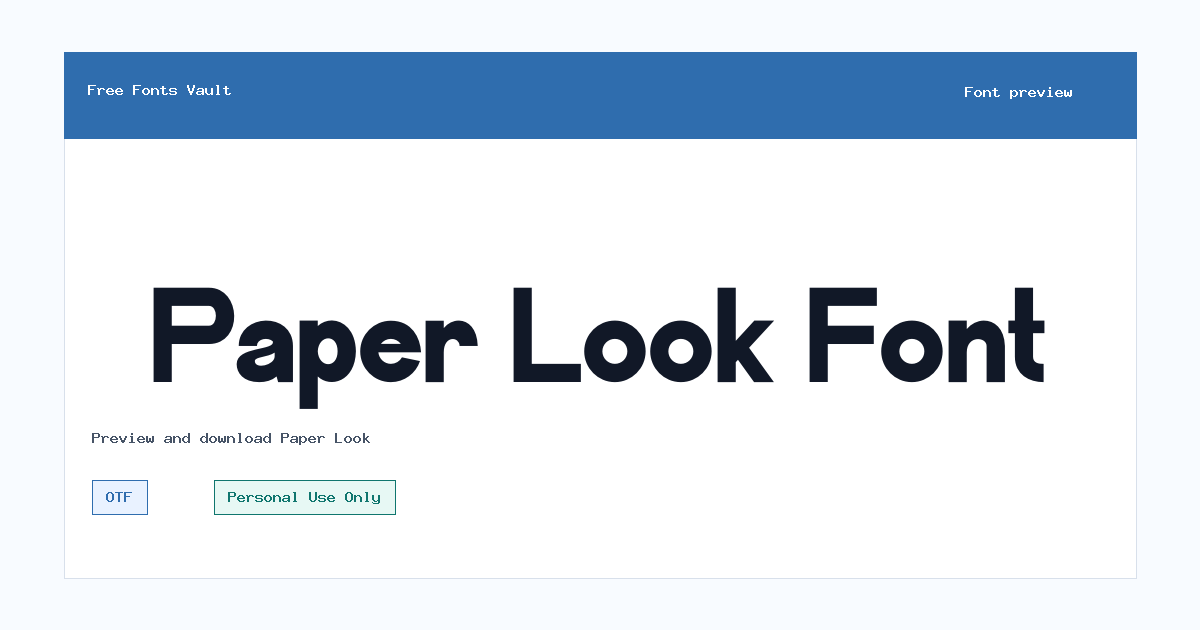 Paper Look font preview showing the family name