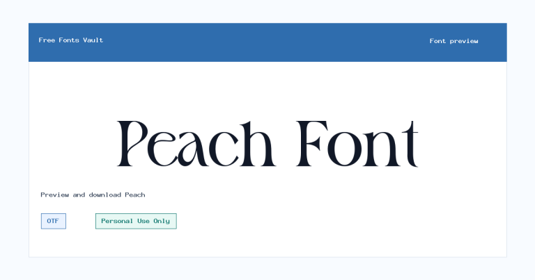 Peach font preview