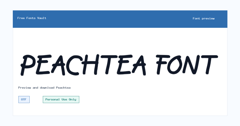 Peachtea font preview