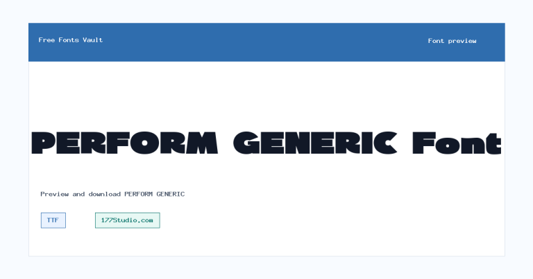 PERFORM GENERIC font preview