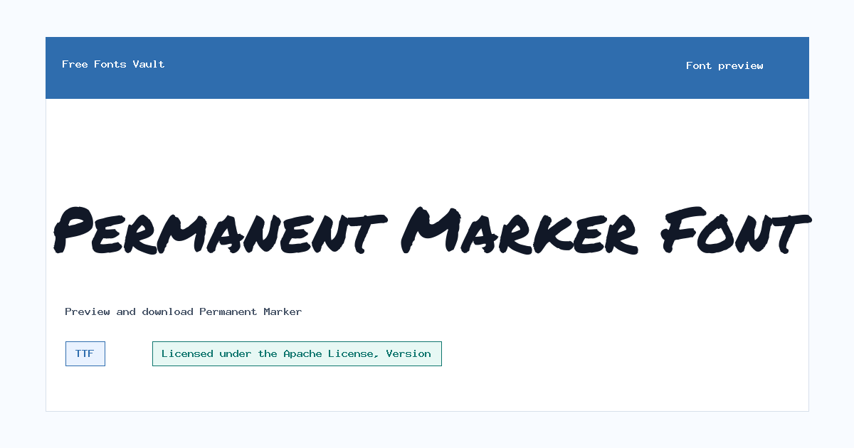 Permanent Marker font preview showing the family name