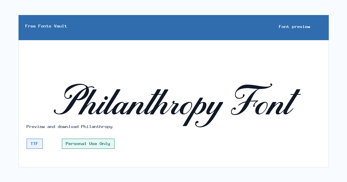 Philanthropy font preview showing the family name