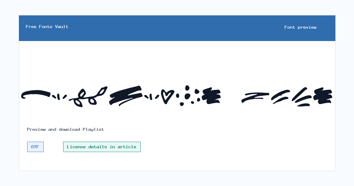 Playlist font preview showing the family name