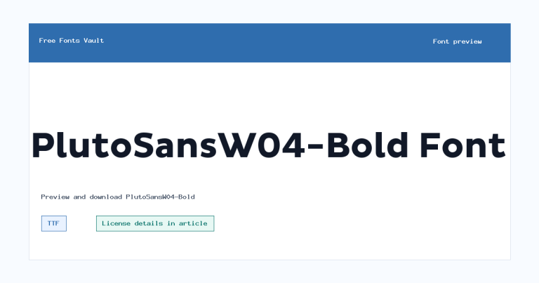 PlutoSansW04-Bold font preview