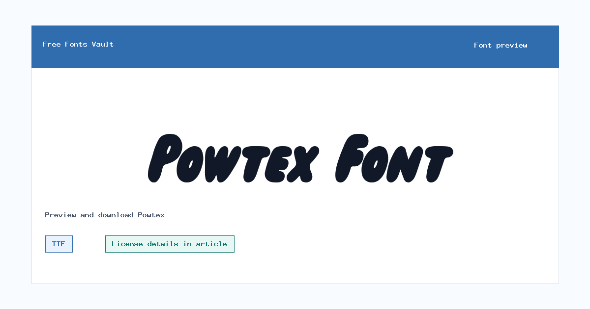 Powtex font preview showing the family name