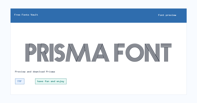 Prisma font preview