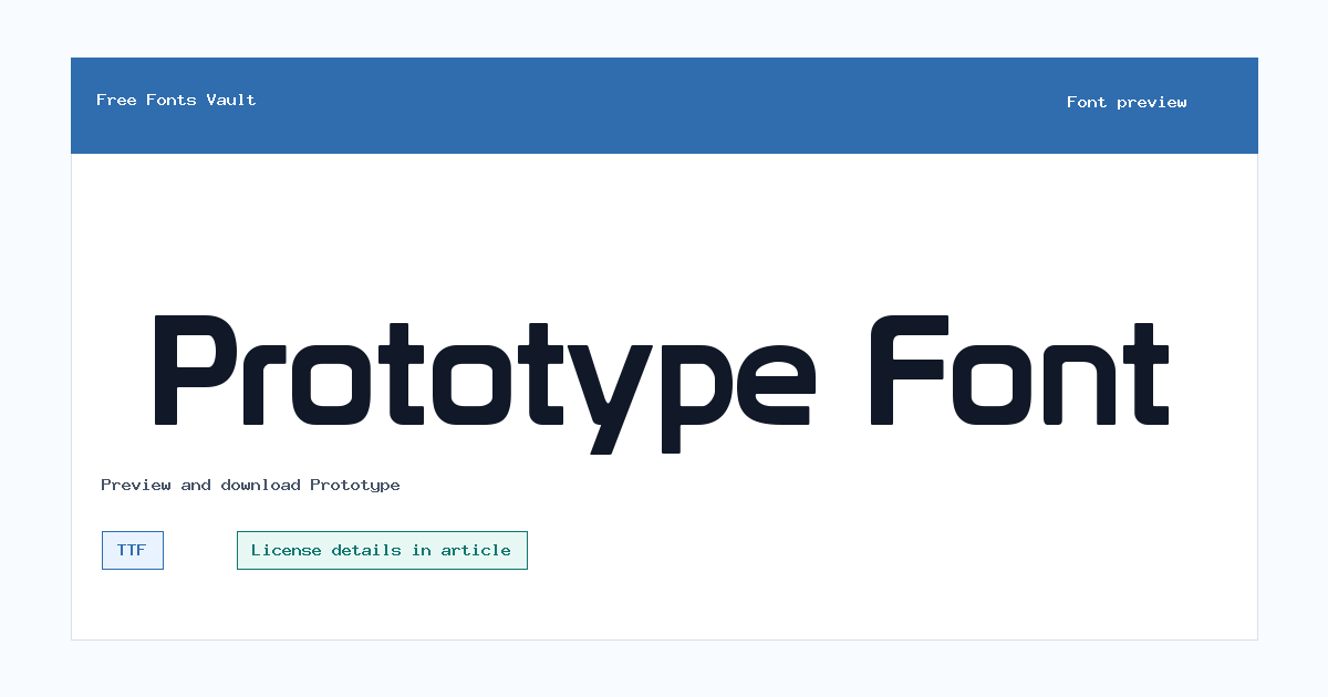 Prototype font preview showing the family name